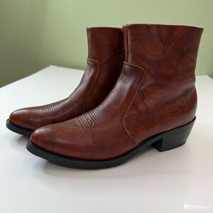 Durango Men's TR 824 Brown Western cowboy Boots side zip leather size 10.5 D